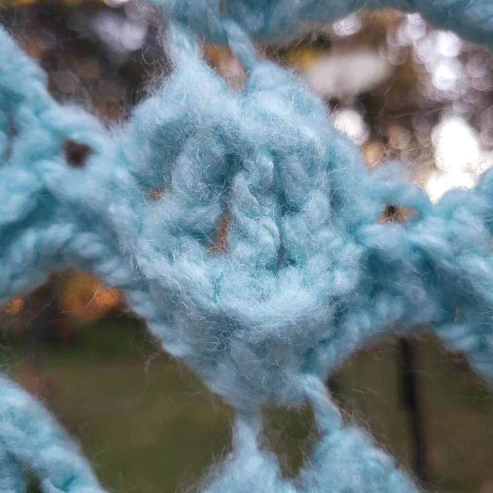 Blue Shade and White- Handmade Throw/Lap Blanket